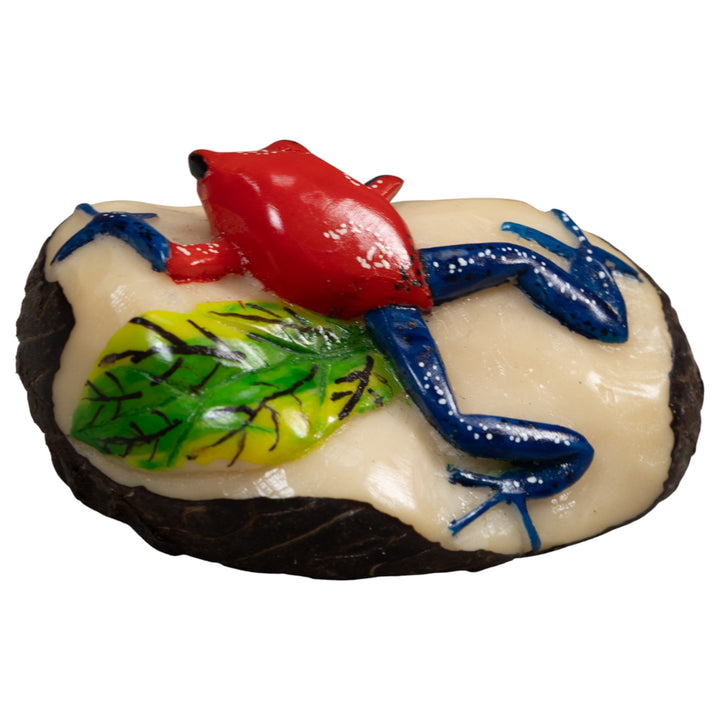 Red And Blue Poison Dart Frog Tagua Carving