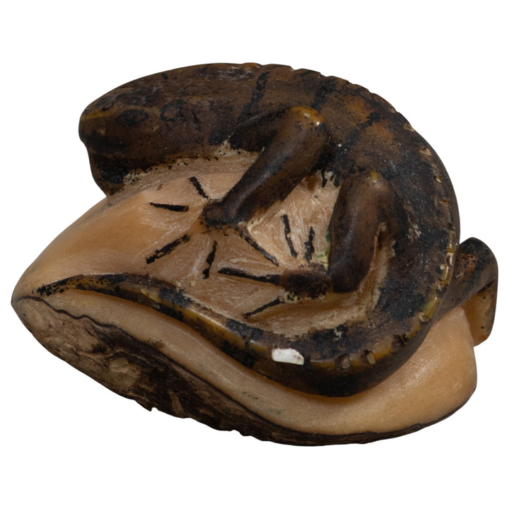 Vintage Green Iguana Lizard Tagua Carving