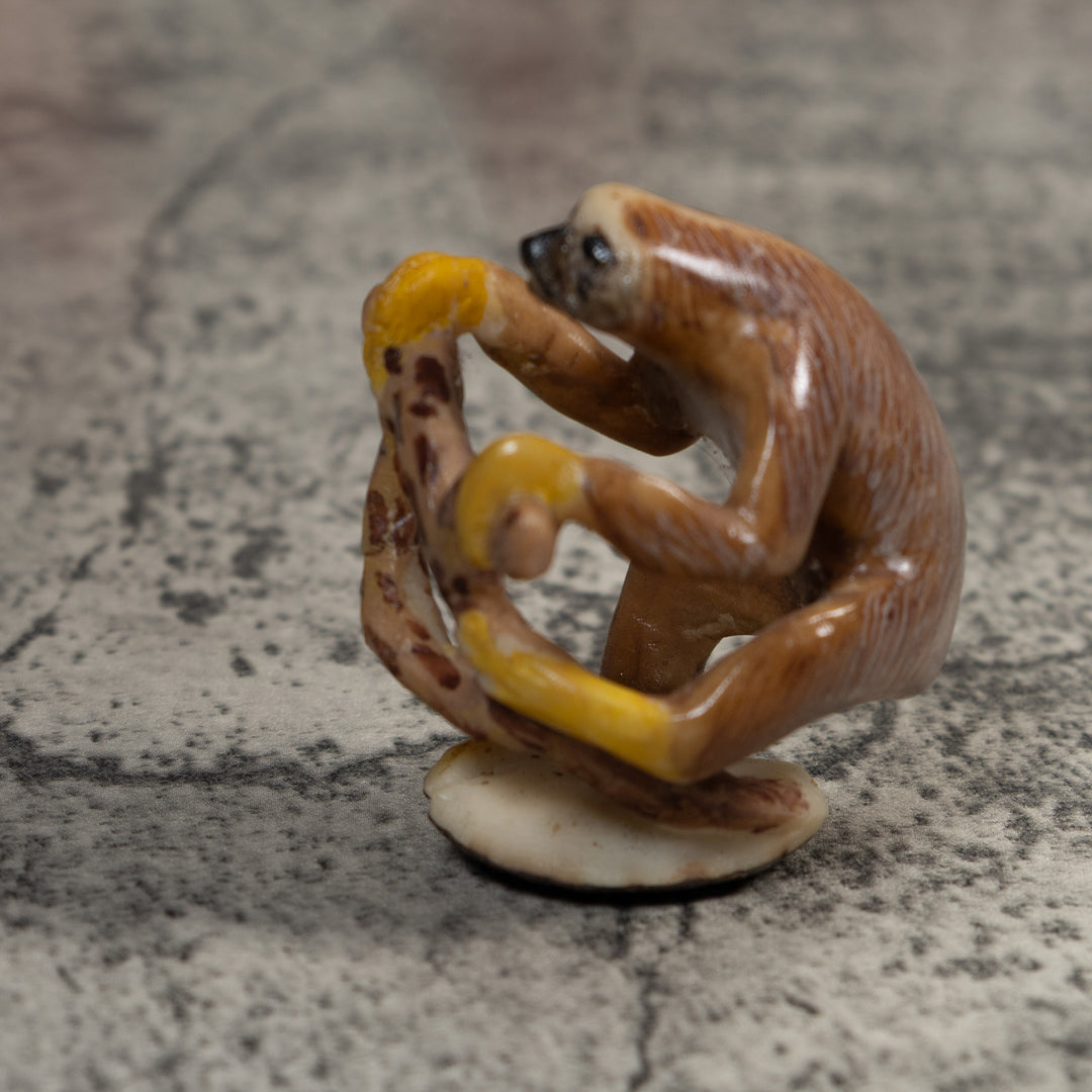 Brown Sloth In Tree Tagua Carving