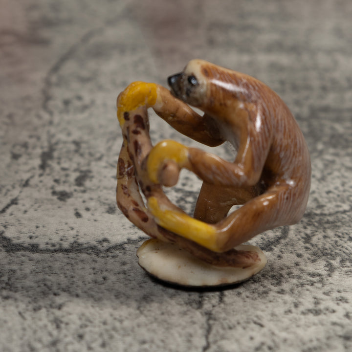 Brown Sloth In Tree Tagua Carving