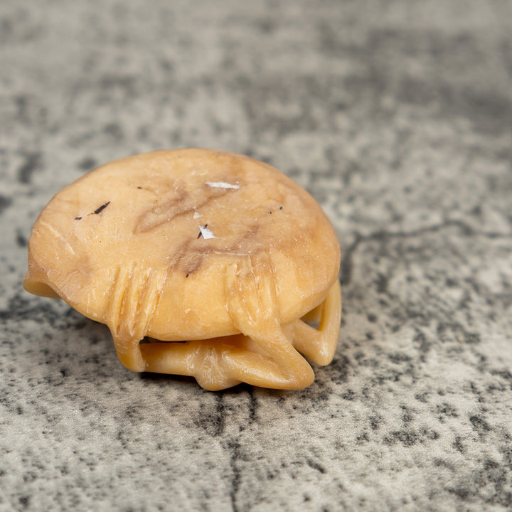 Vintage Natural White Snake Eating Frog Tagua Carving