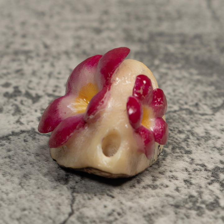 Double Purple Flower Petals Tagua Carving