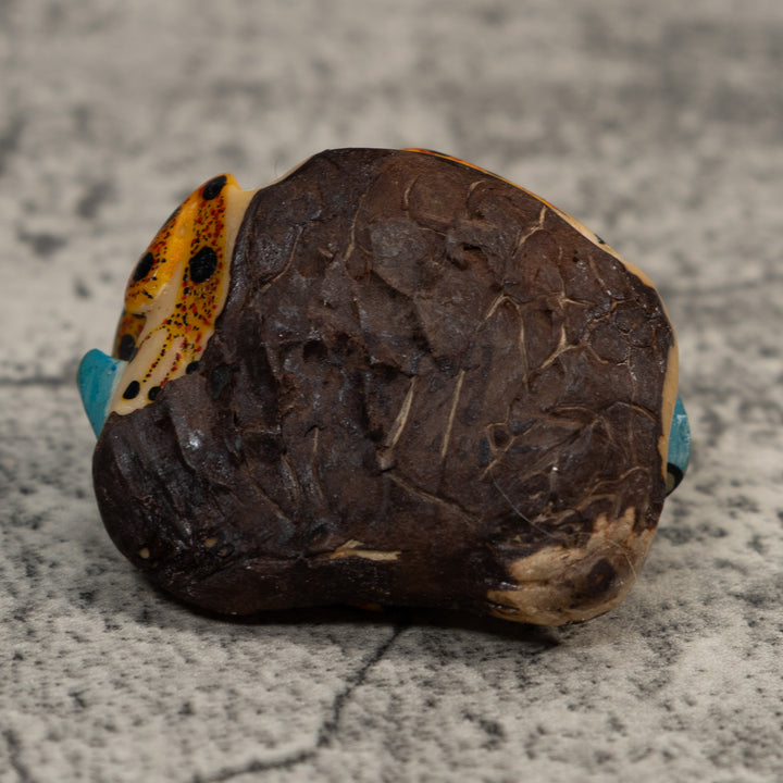 Double Blue Gold And Black Poison Dart Frog Tagua Carving