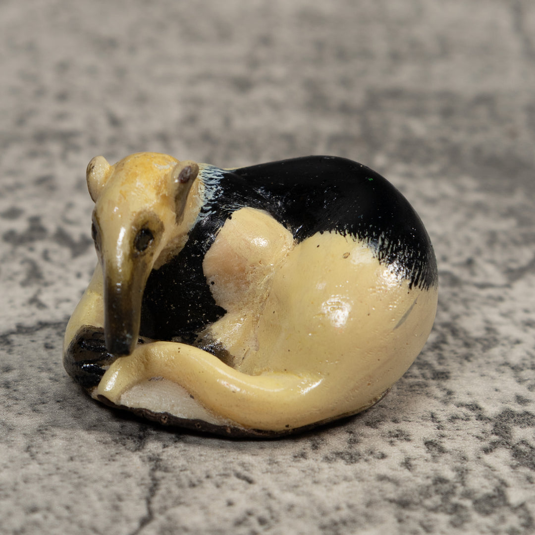 Black And Beige Anteater Tagua Carving