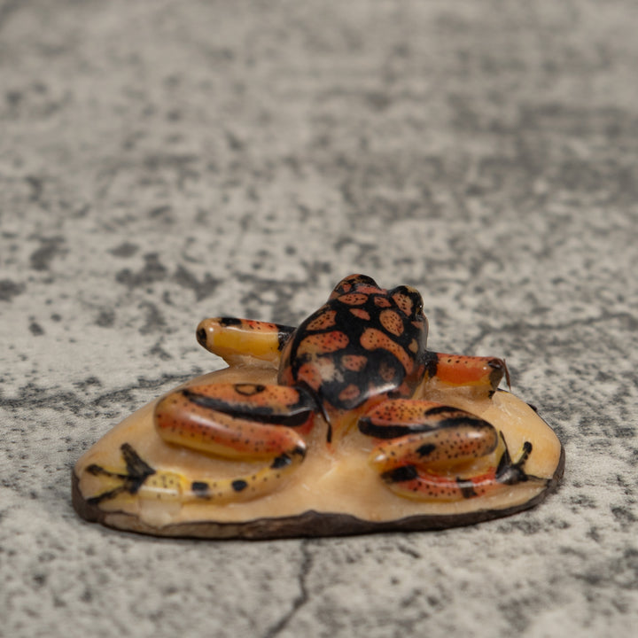 Gold And Black Poison Dart Frog Tagua Carving