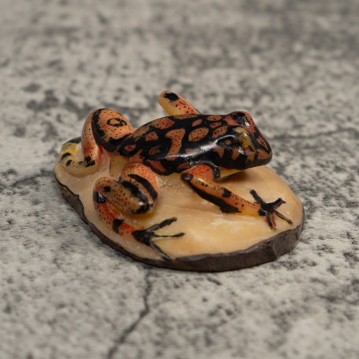 Gold And Black Poison Dart Frog Tagua Carving
