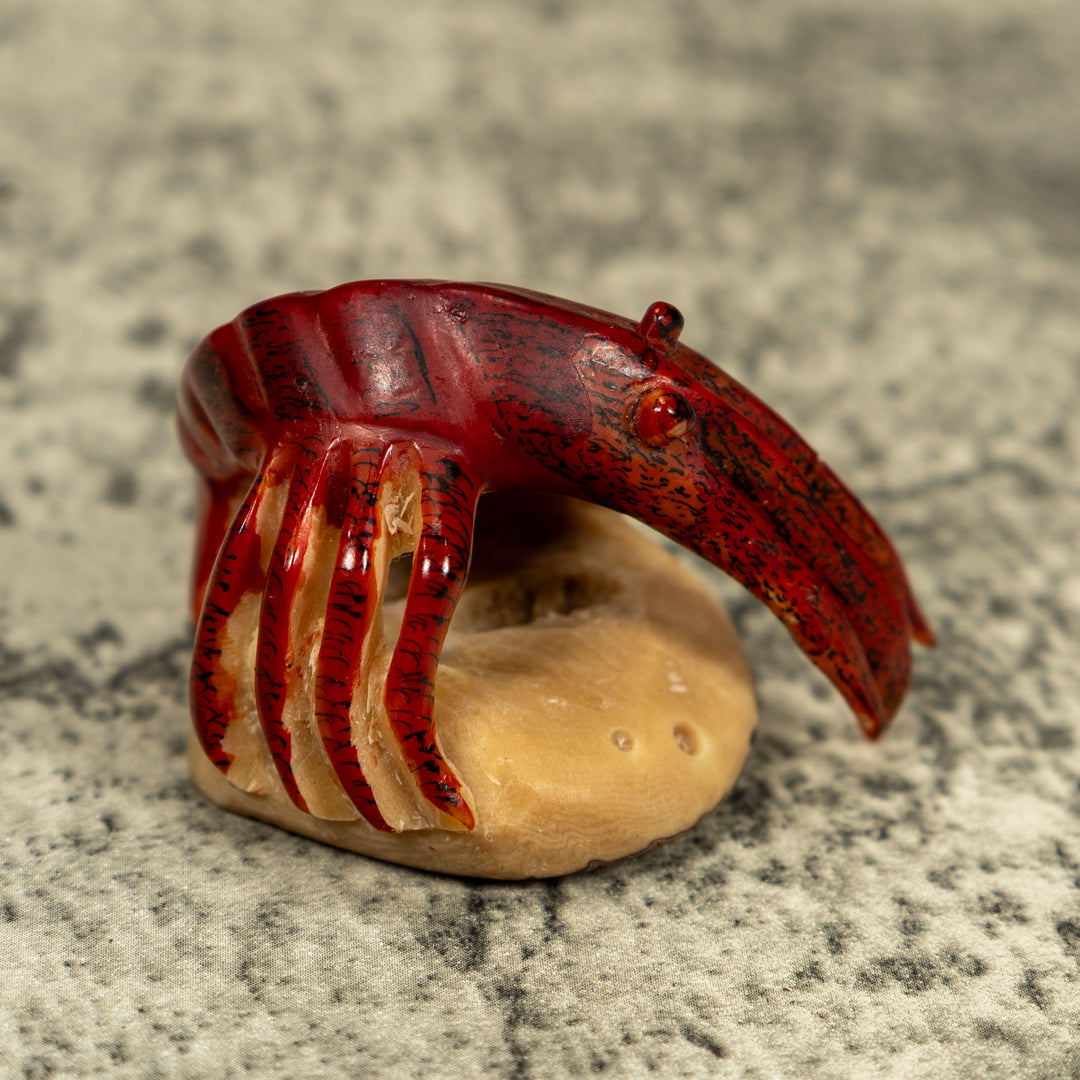 Vintage Ocean Shrimp Tagua Carving