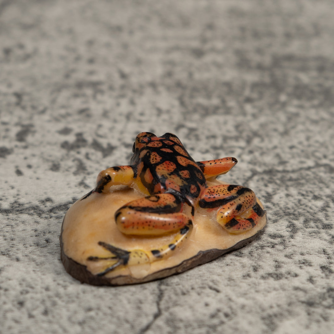 Gold And Black Poison Dart Frog Tagua Carving