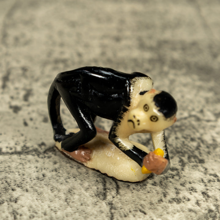 White Face Monkey With Infant Tagua Carving