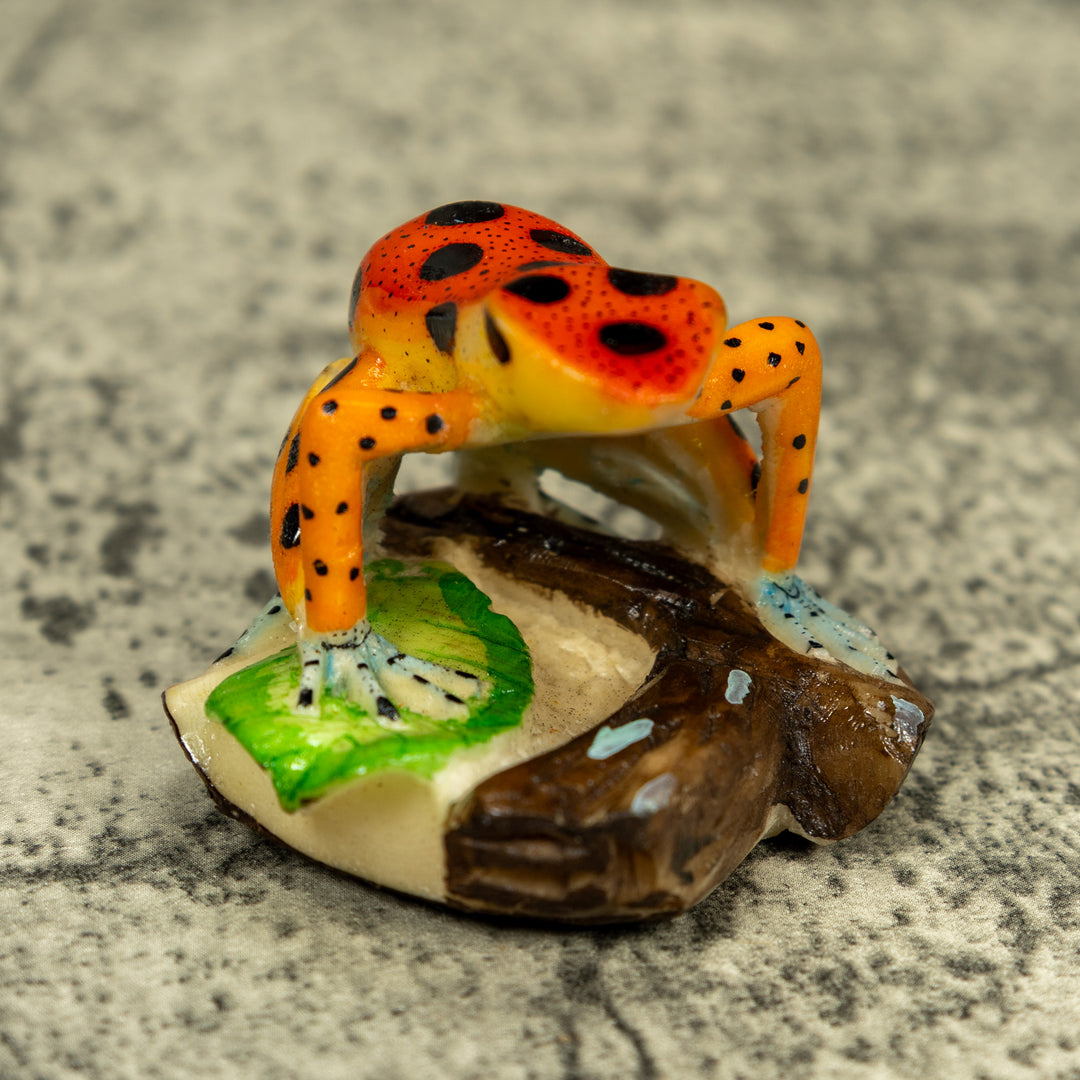 Orange And Yellow Poison Dart Frog Tagua Carving