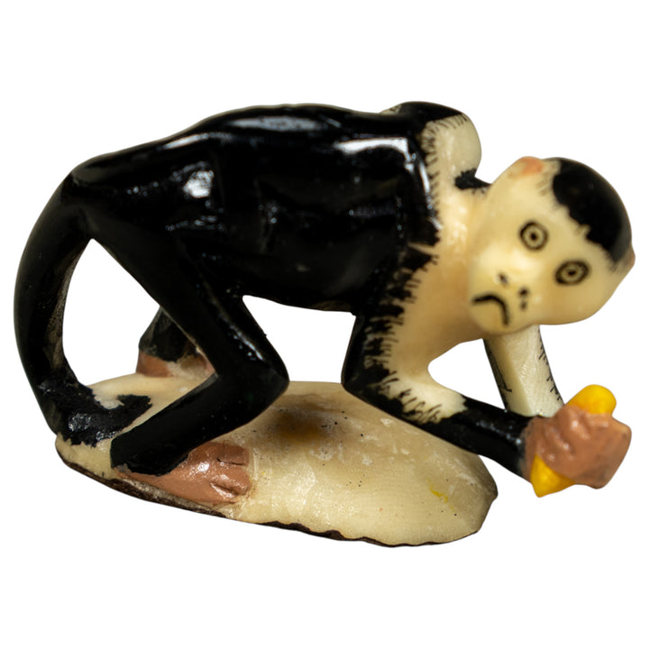 White Face Monkey With Infant Tagua Carving