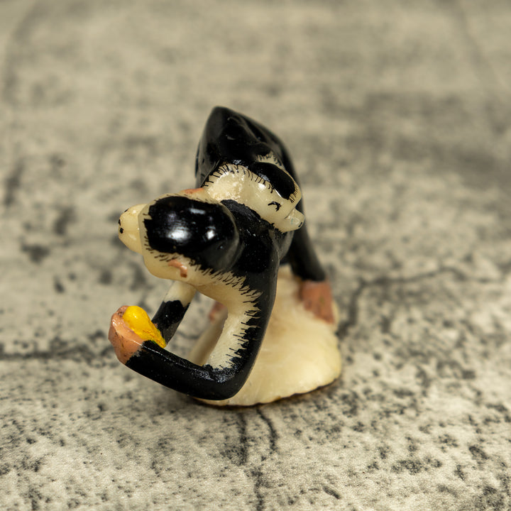 White Face Monkey With Infant Tagua Carving