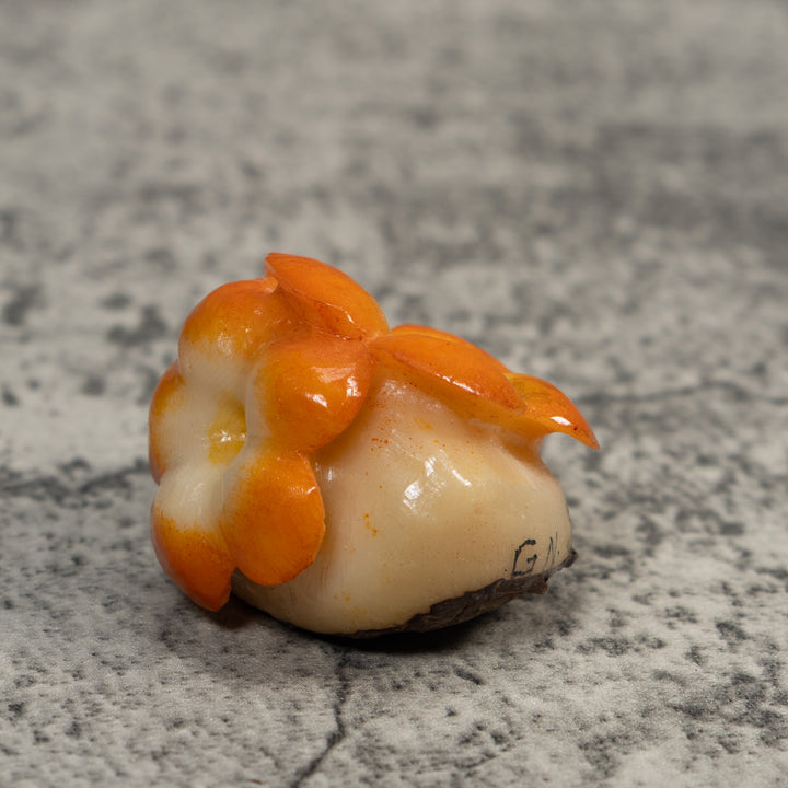 Double Golden Flower Petals Tagua Carving