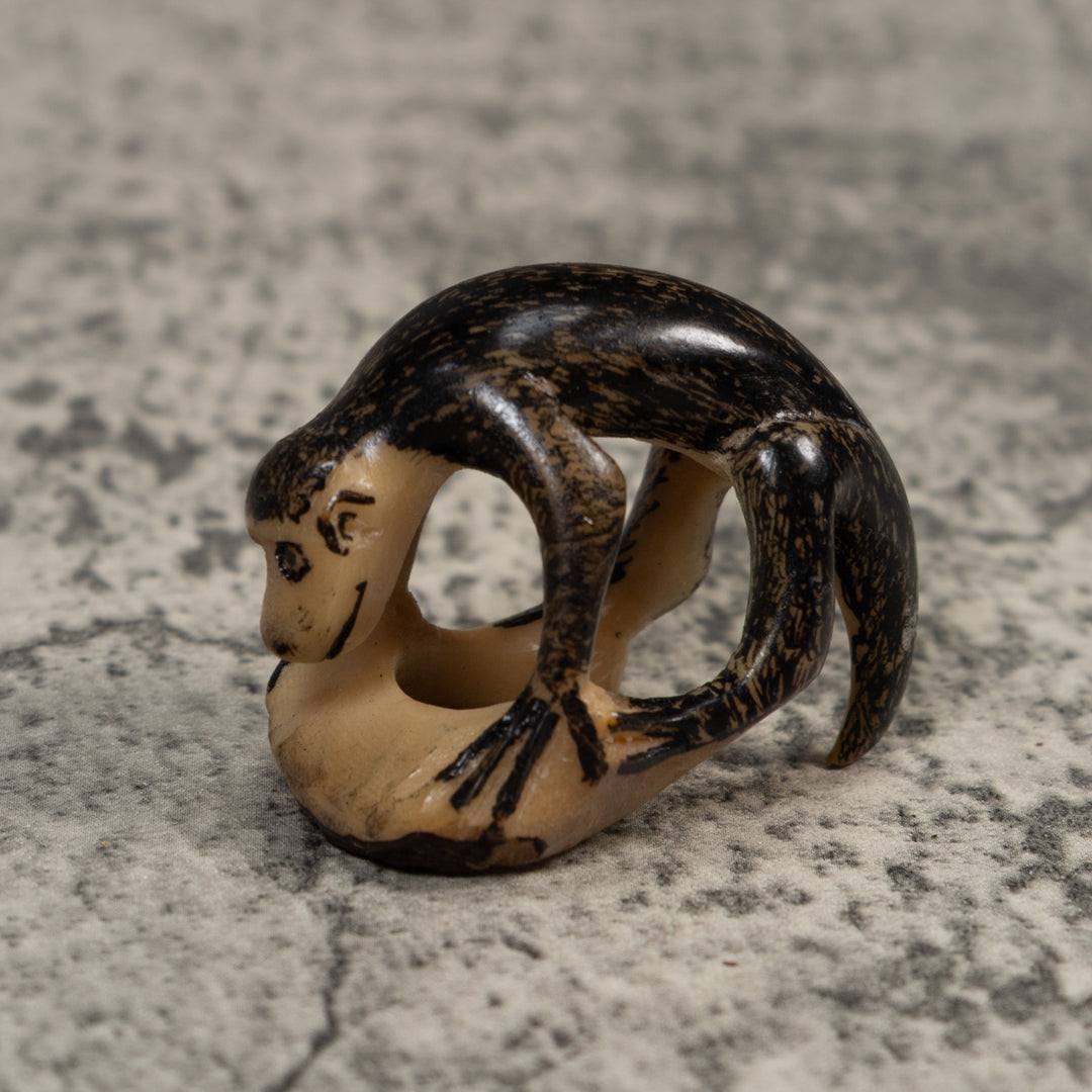 Vintage Undercut White Face Monkey Tagua Carving