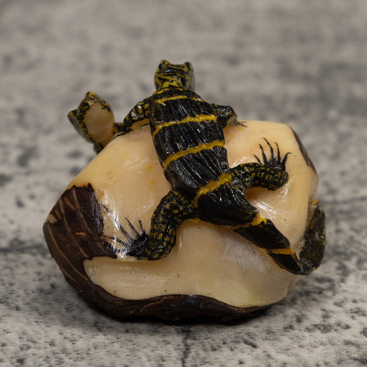 Double Alligator Crocodile Tagua Carving