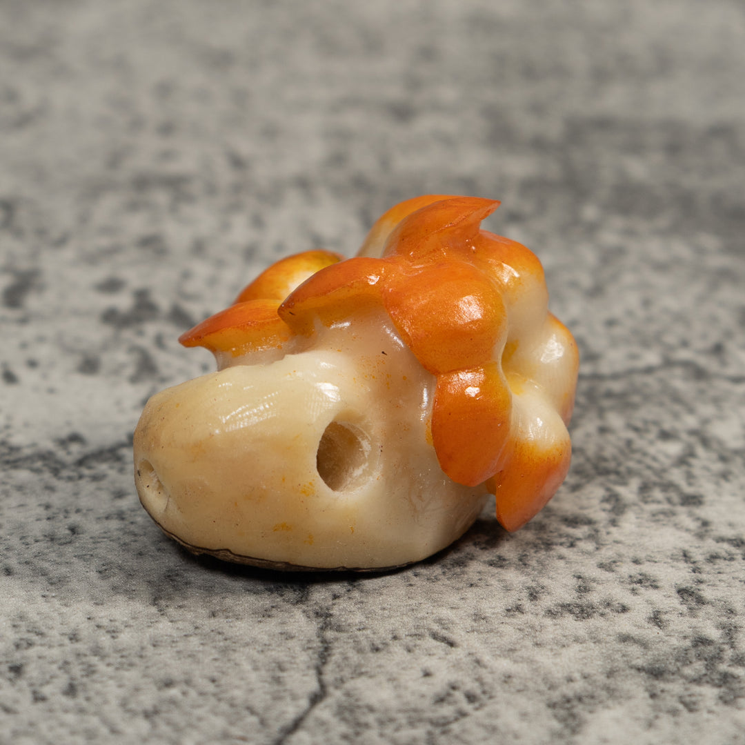 Double Golden Flower Petals Tagua Carving