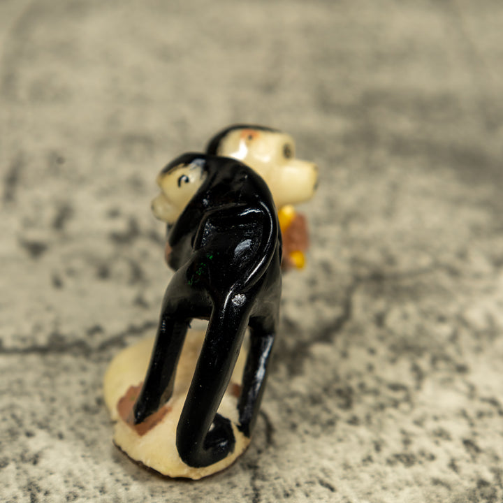 White Face Monkey With Infant Tagua Carving