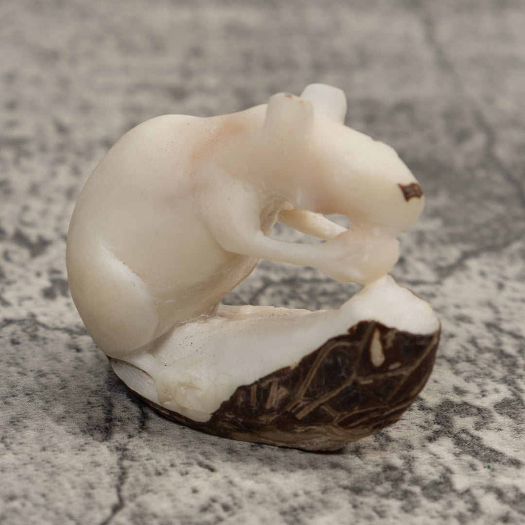 White Natural Neque Agouti Tagua Carving