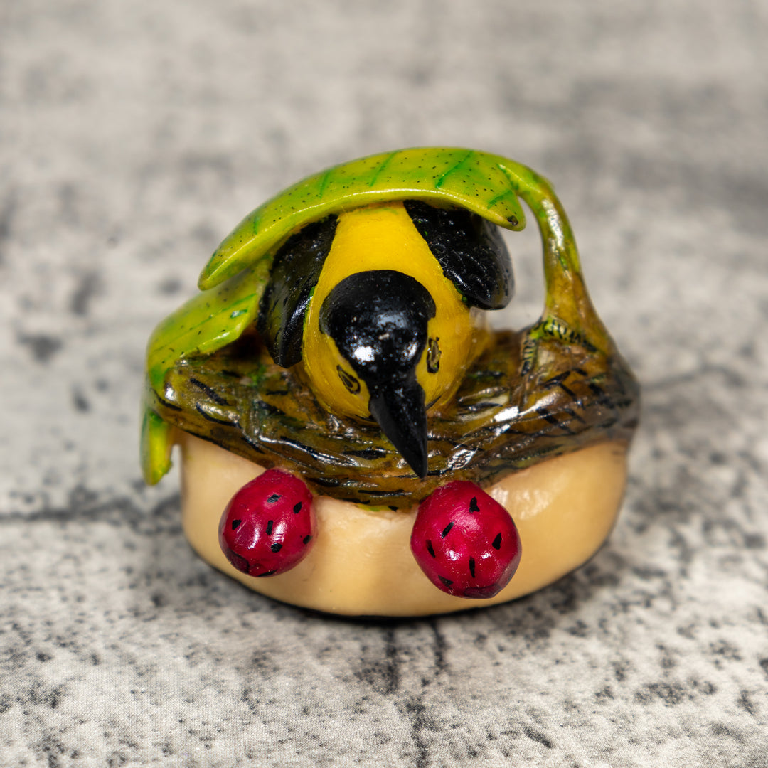 Oriole Bird In Jungle Tagua Carving