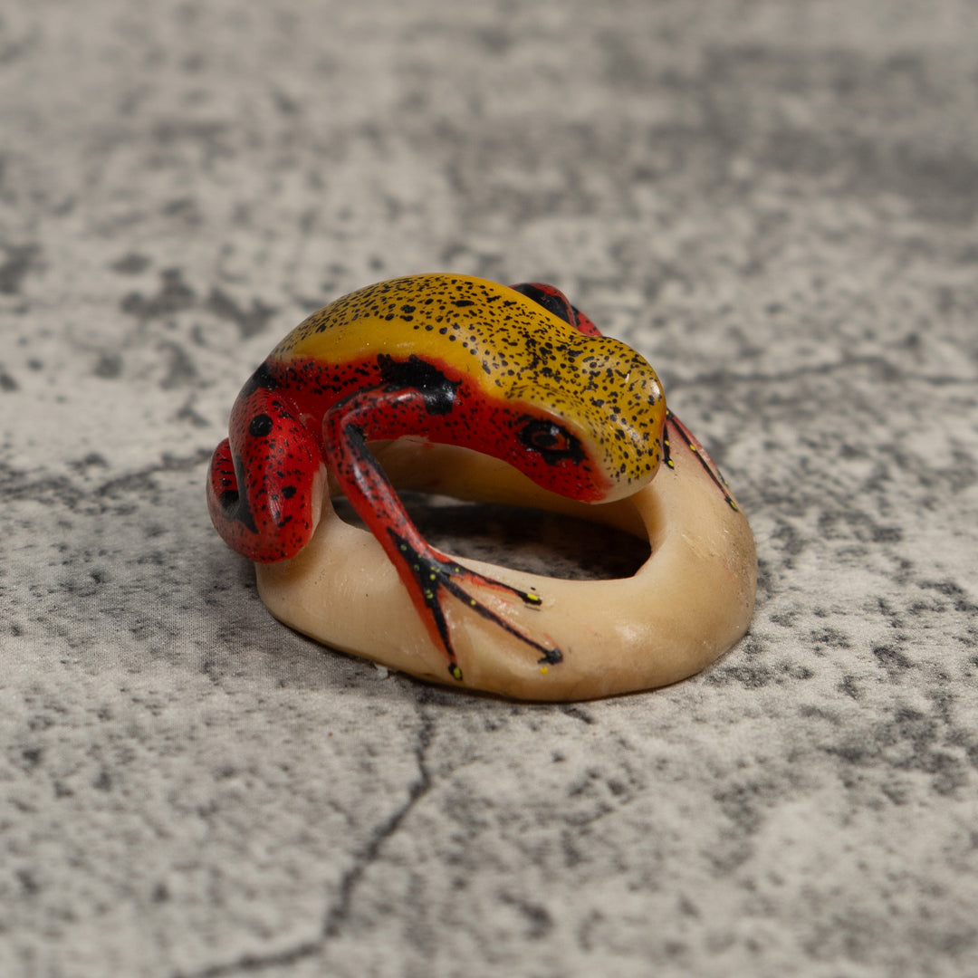 Red And Yellow Poison Dart Frog Tagua Carving