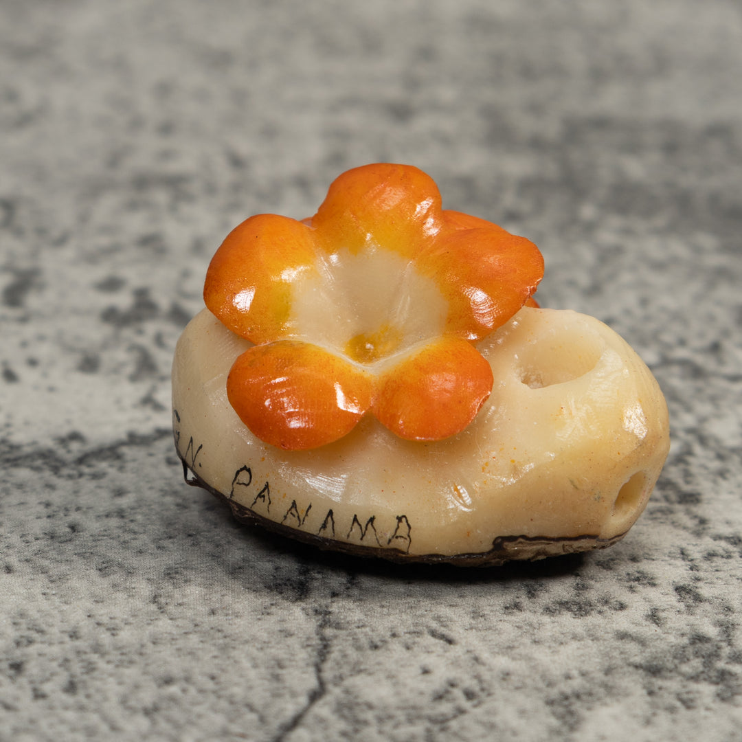 Double Golden Flower Petals Tagua Carving