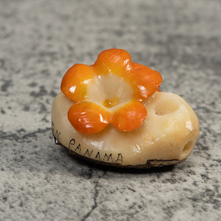 Double Golden Flower Petals Tagua Carving