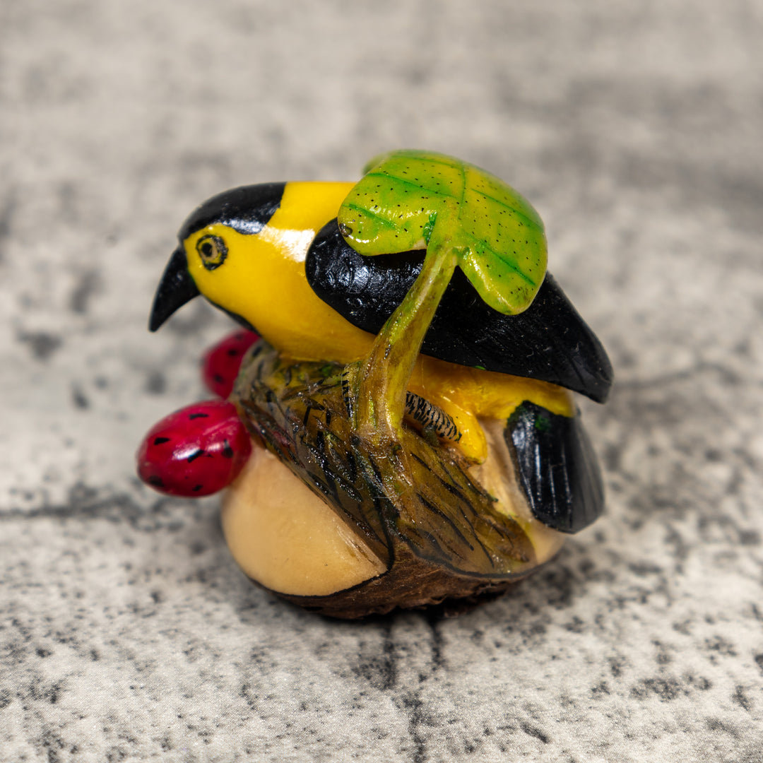 Oriole Bird In Jungle Tagua Carving