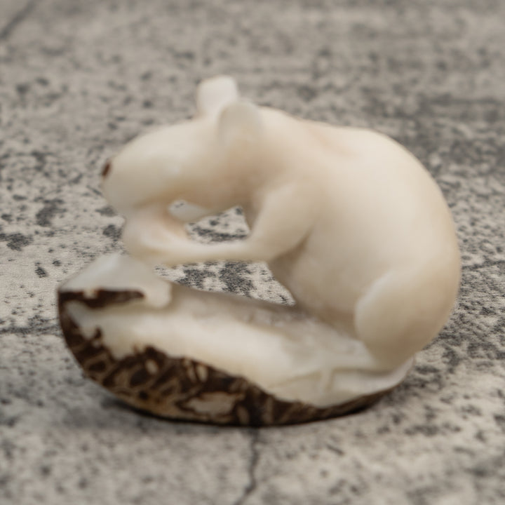 White Natural Neque Agouti Tagua Carving
