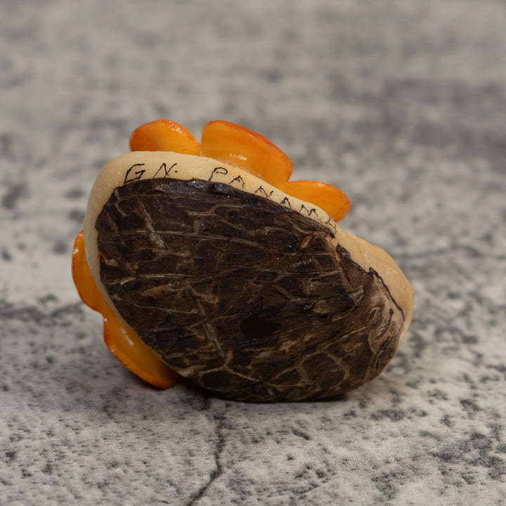 Double Golden Flower Petals Tagua Carving