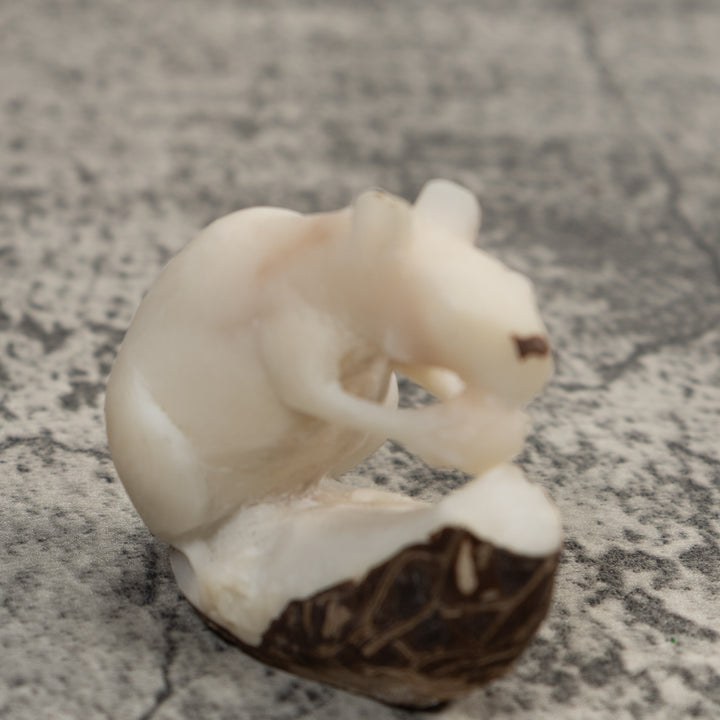 White Natural Neque Agouti Tagua Carving