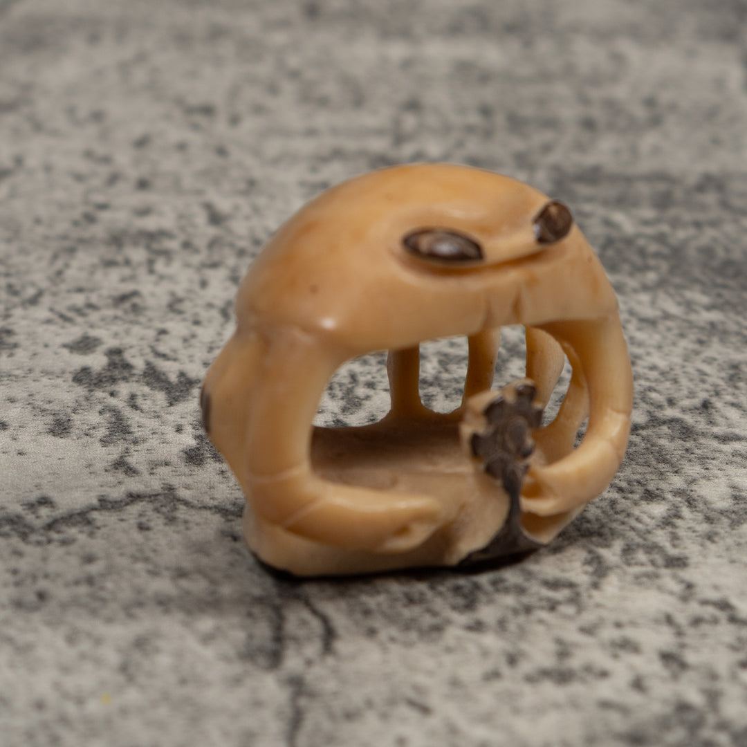 Vintage White Crab Tagua Carving