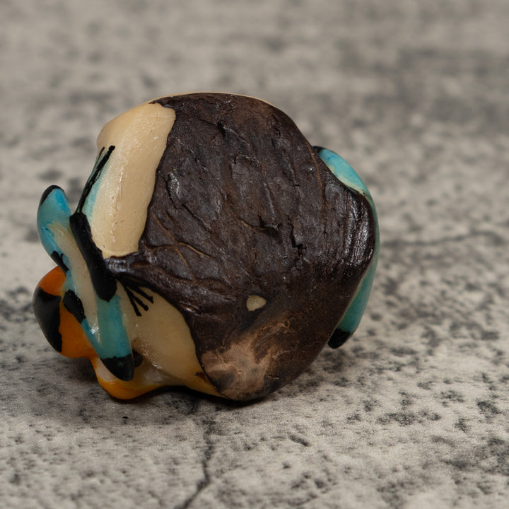 Vintage Double Blue Black And Gold Poison Dart Frog Tagua Carving