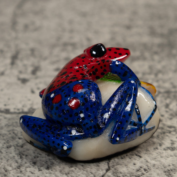 Red And Blue Poison Dart Frog Tagua Carving