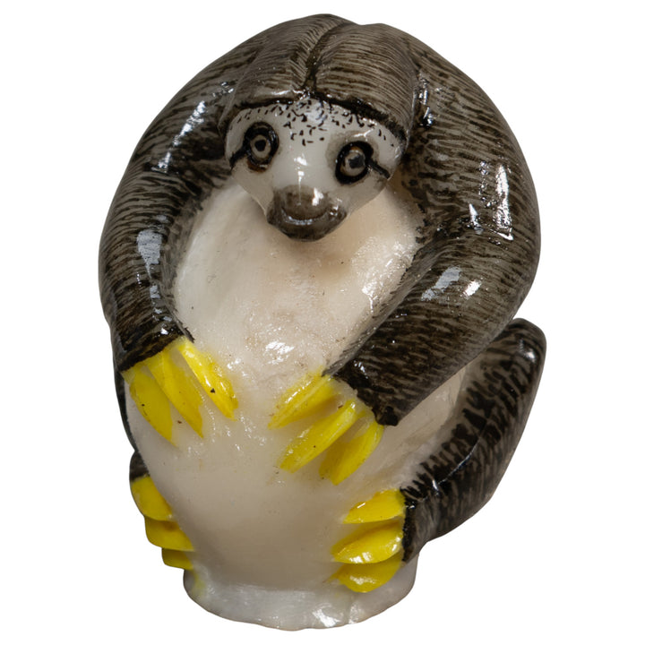 Gray And Yellow Sloth Tagua Carving