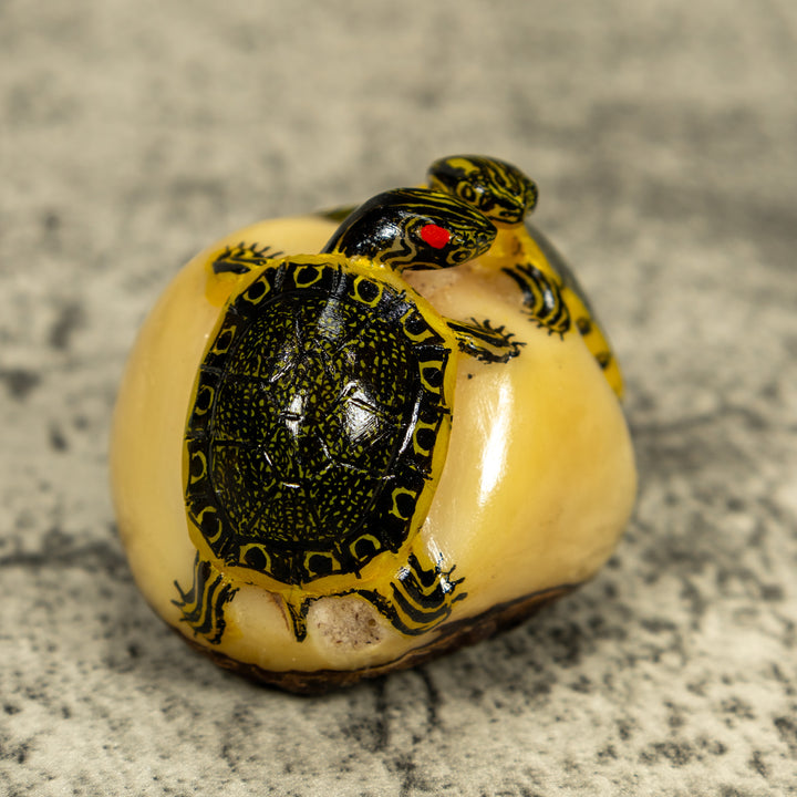 Double (2) Tortoise Turtle Tagua Carving