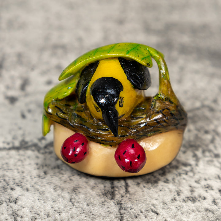 Oriole Bird In Jungle Tagua Carving
