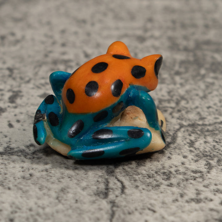 Blue And Gold Poison Dart Frog Tagua Carving