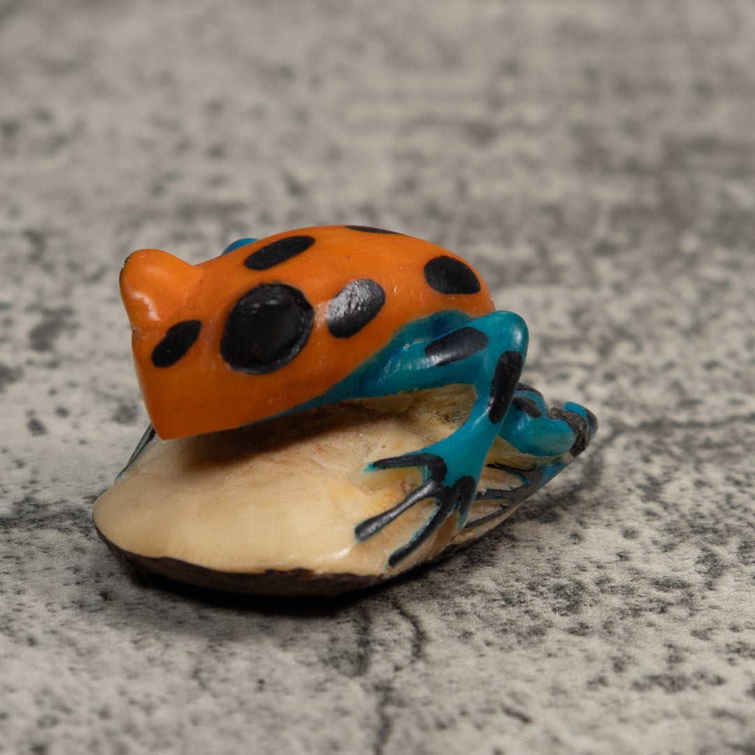 Blue And Gold Poison Dart Frog Tagua Carving