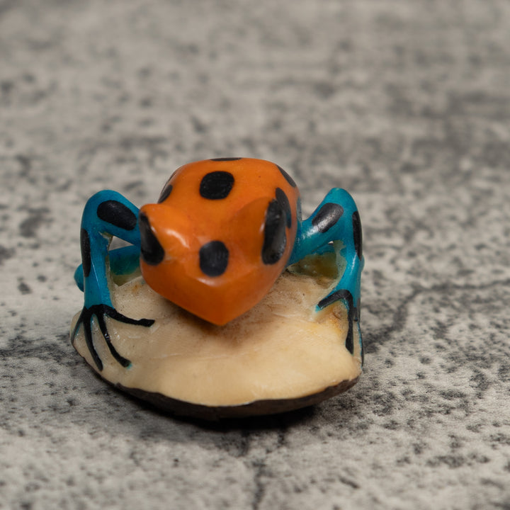 Blue And Gold Poison Dart Frog Tagua Carving