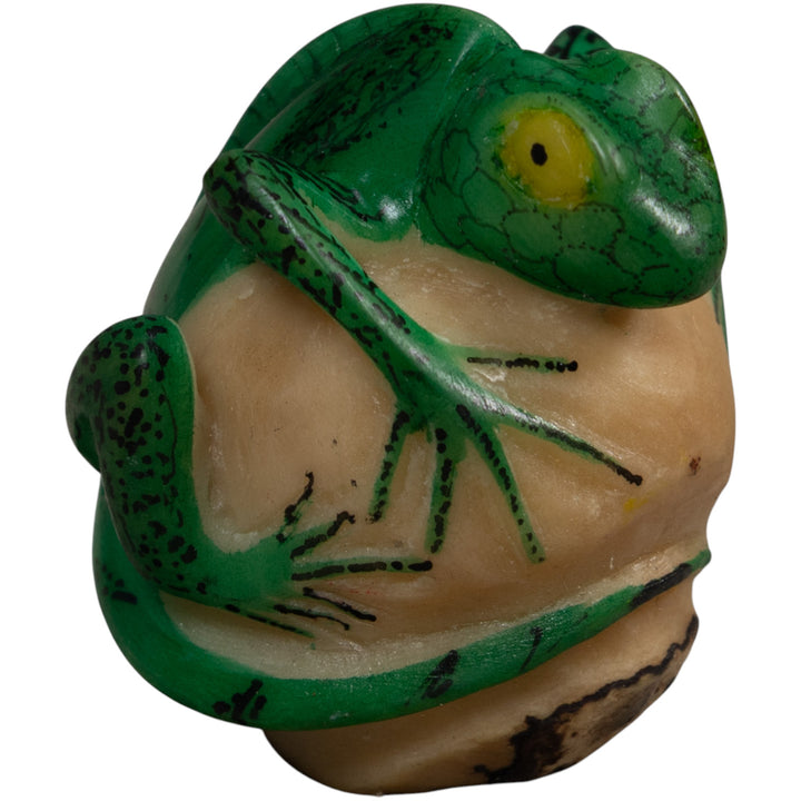 Vintage Green Iguana Lizard Tagua Carving