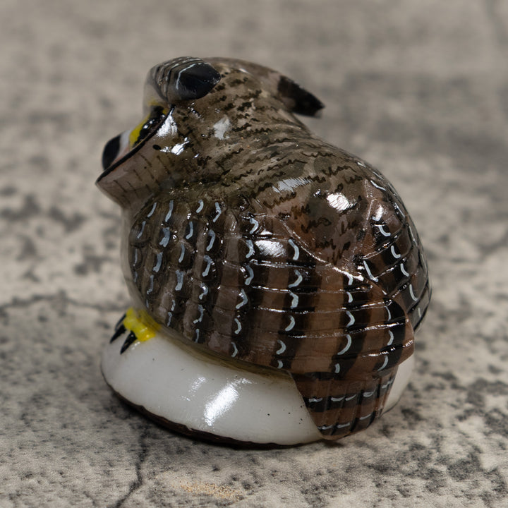 Hoot Owl Bird Tagua Carving
