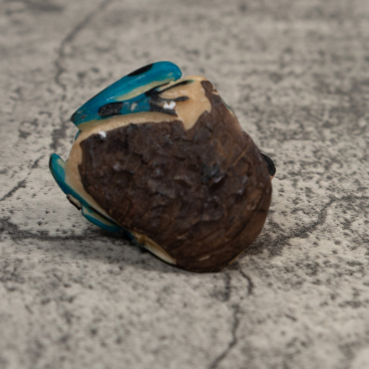 Blue And Gold Poison Dart Frog Tagua Carving