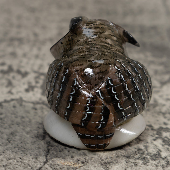 Hoot Owl Bird Tagua Carving