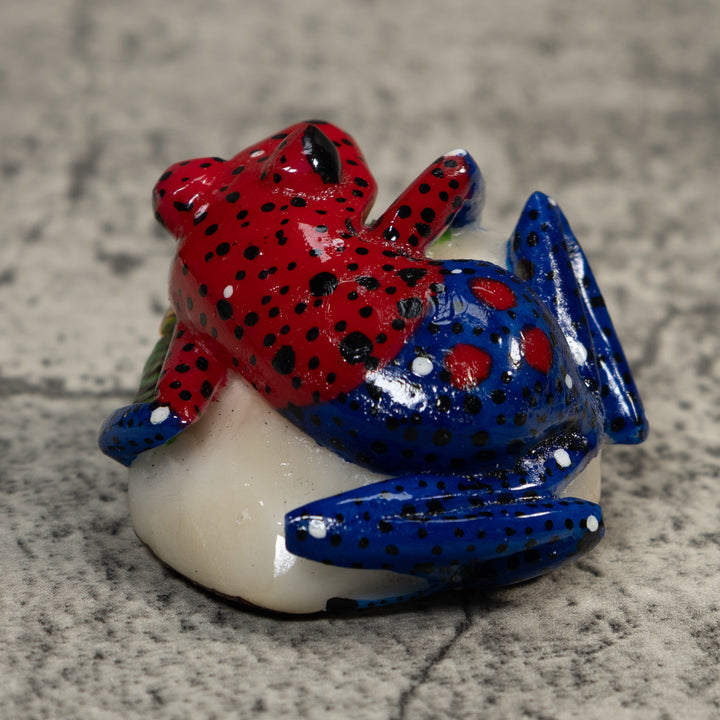 Red And Blue Poison Dart Frog Tagua Carving