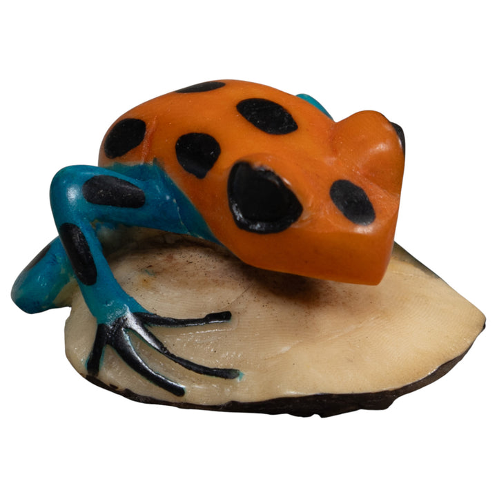 Blue And Gold Poison Dart Frog Tagua Carving
