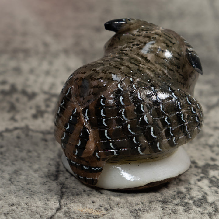 Hoot Owl Bird Tagua Carving