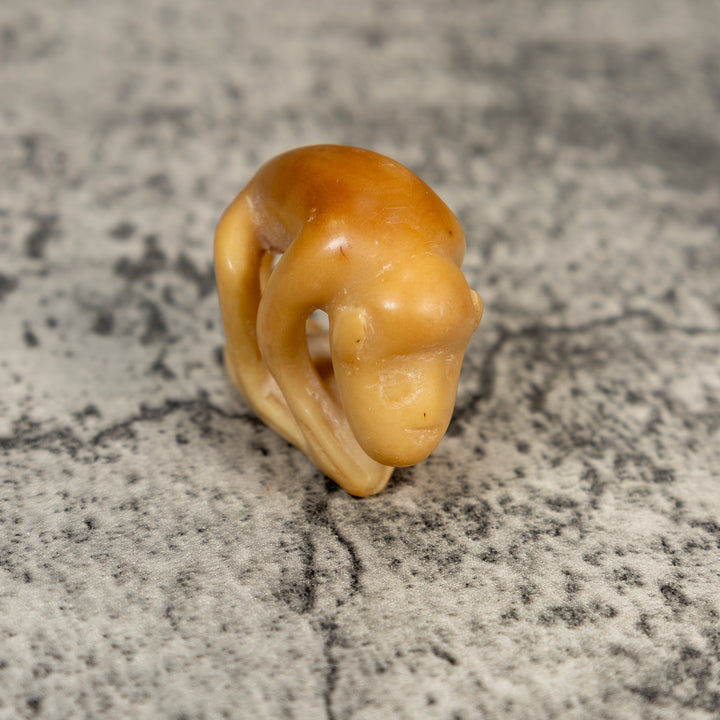 Vintage Natural White Dyed Monkey Tagua Carving