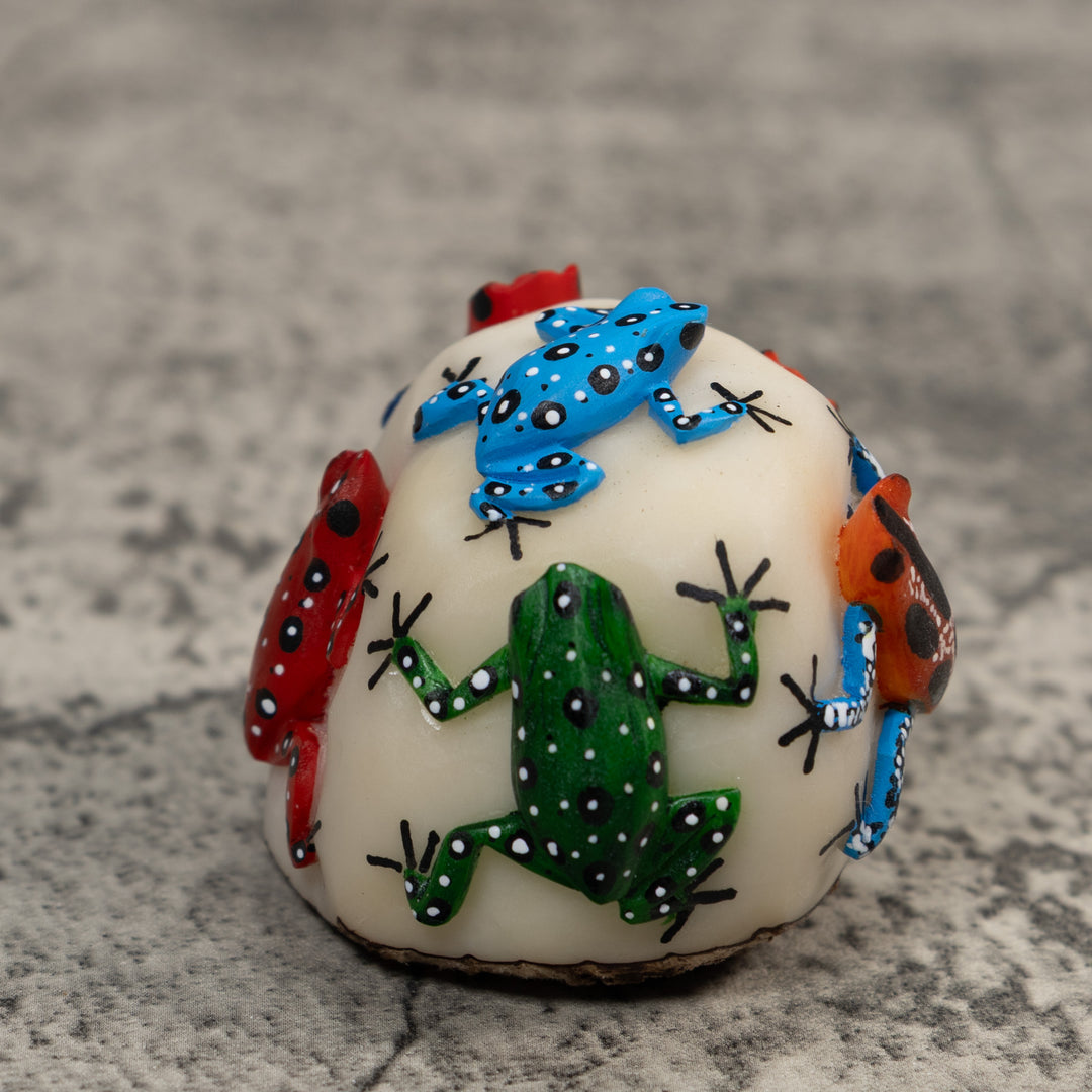 Multiple Poison Dart Frog Tagua Carving