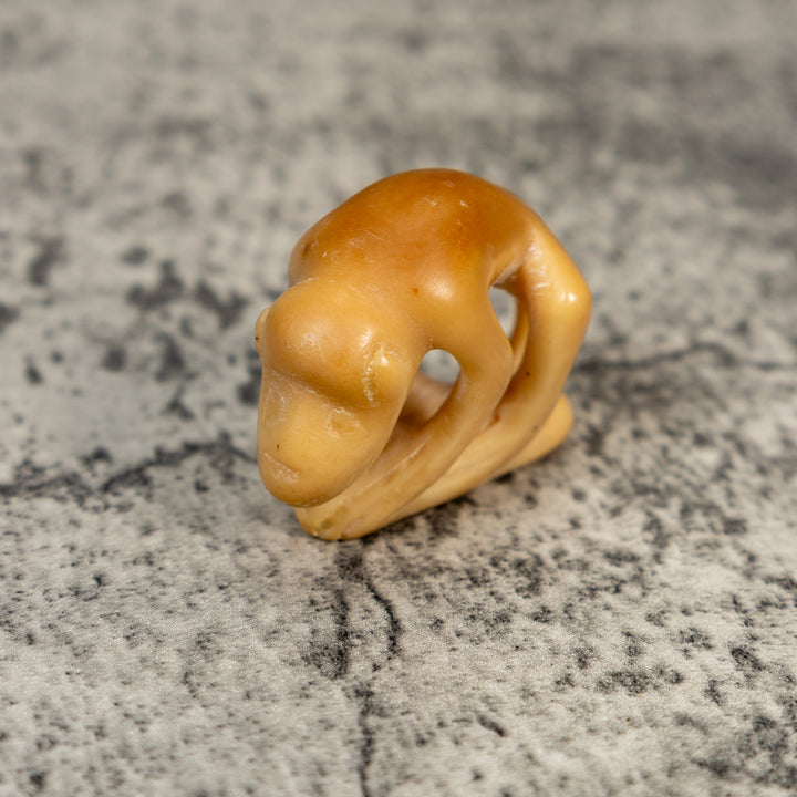 Vintage Natural White Dyed Monkey Tagua Carving