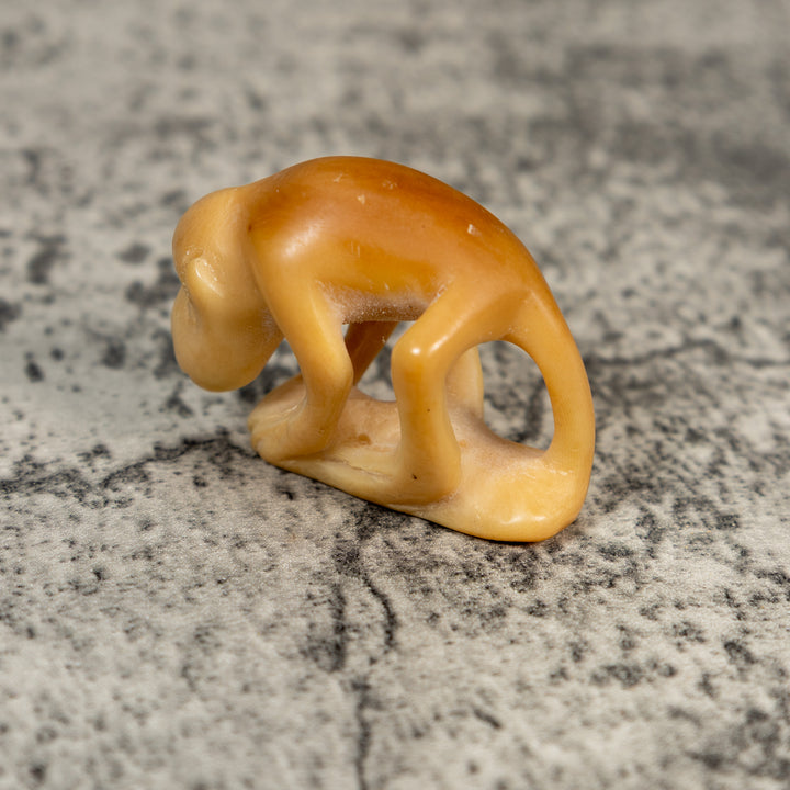 Vintage Natural White Dyed Monkey Tagua Carving